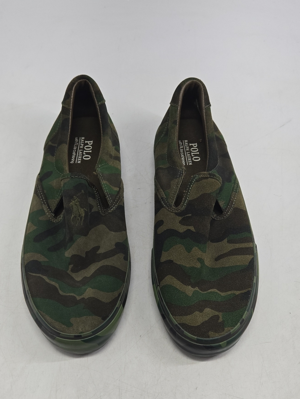 Polo by Ralph Lauren Green Camo Slip-On Suede Sneakets 10D